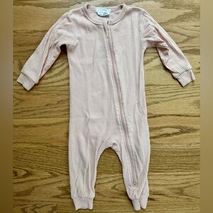 Firsts by Petit Lem Ribbed Kids One Piece in soft blush 9 months